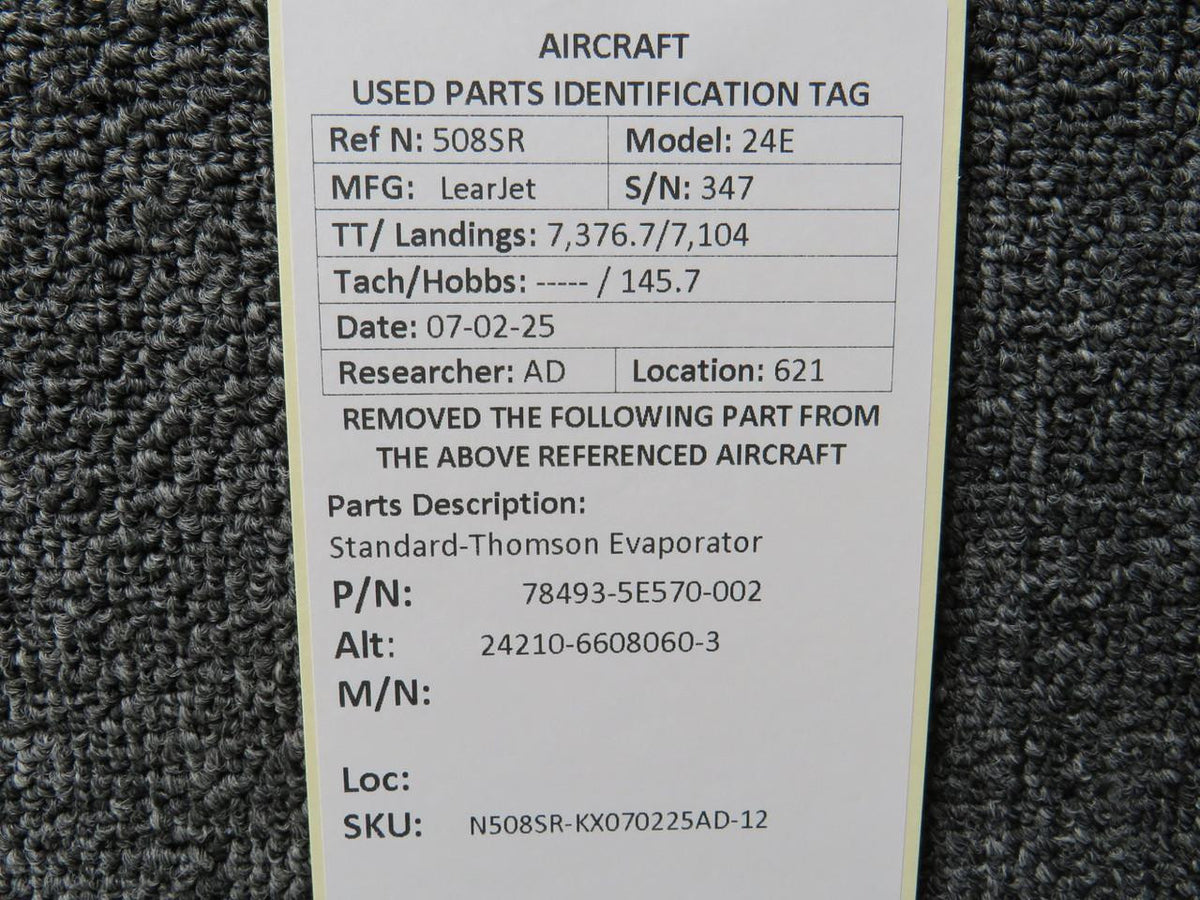 Standard Thomson 78493-5E570-002 (Alt: 24210-6608060-3) Standard-Thomson Evaporator