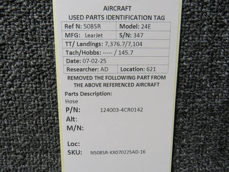 LearJet 124003-4CR0142 LearJet 24E Hose