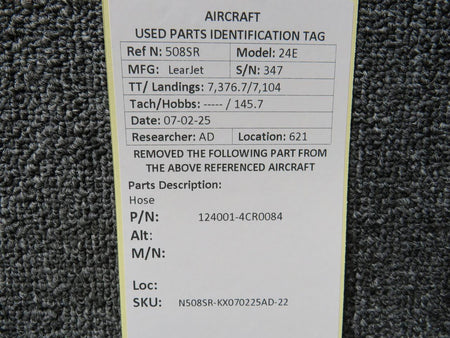 LearJet 124001-4CR0084 LearJet 24E Hose