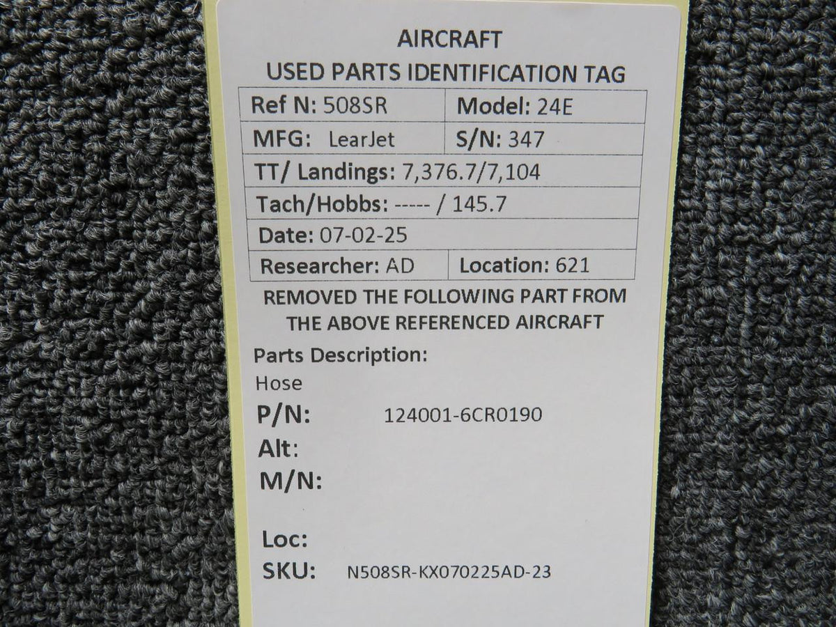 LearJet 124001-6CR0190 LearJet 24E Hose