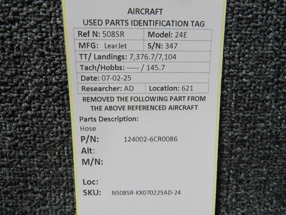 LearJet 124002-6CR0086 LearJet 24E Hose