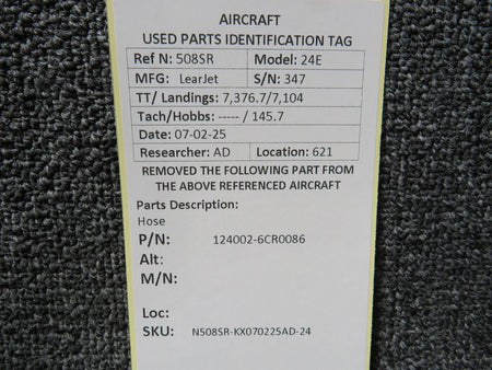 LearJet 124002-6CR0086 LearJet 24E Hose
