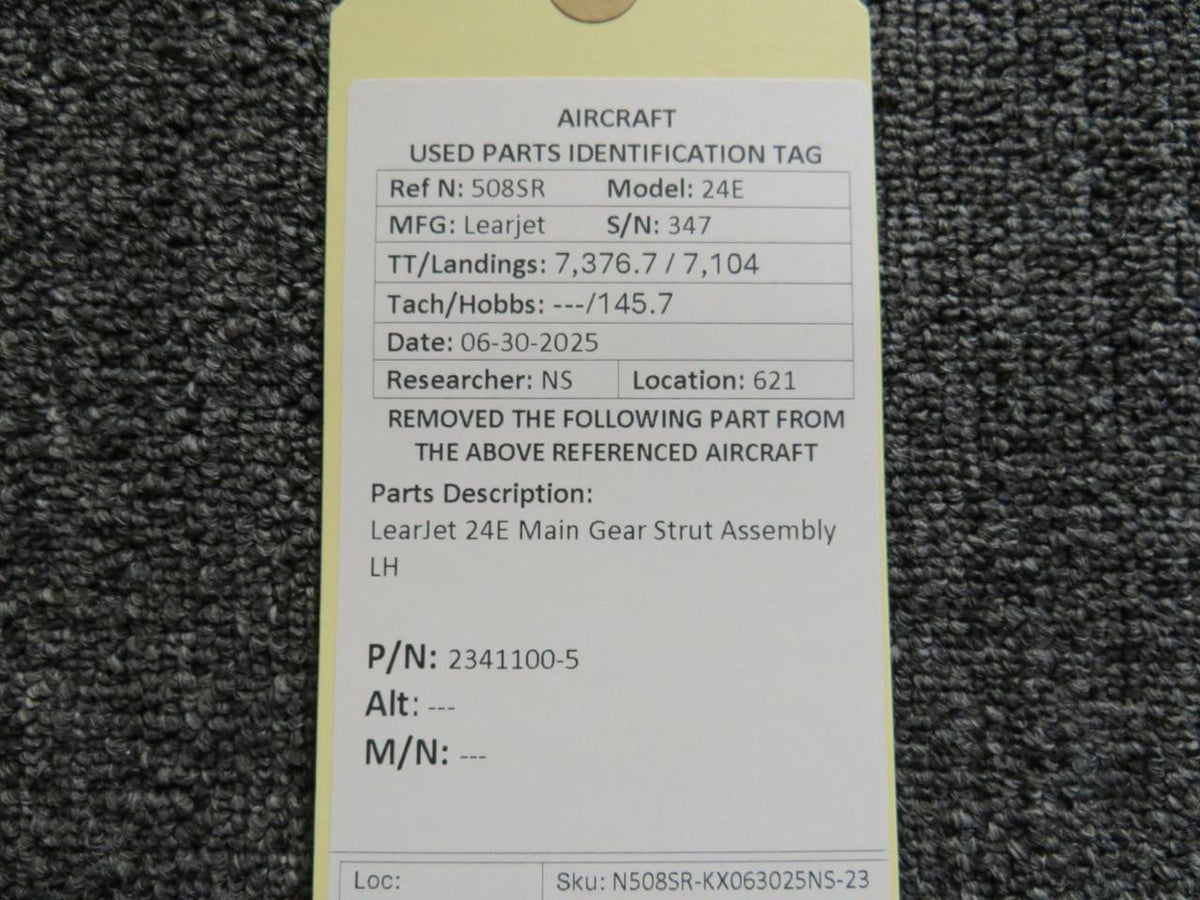 LearJet 2341100-5 LearJet 24E Main Gear Strut Assembly LH