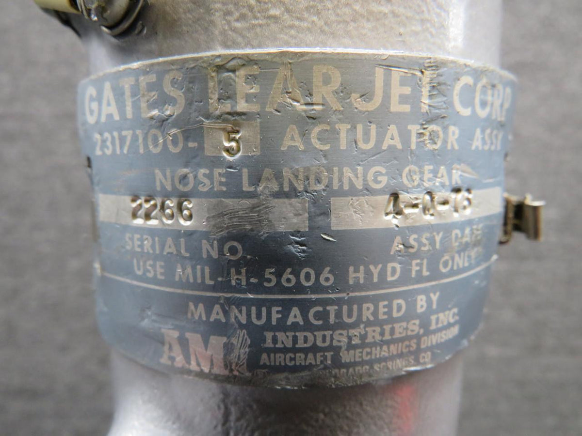 Gates Learjet 2317100-5 Gates LearJet 24E Nose Landing Gear Actuator Assembly