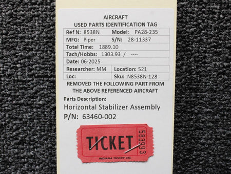 Piper Aircraft Parts 63460-002 Piper PA28-235 Horizontal Stabilizer Assembly