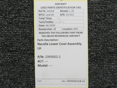 LearJet 2395002-2 LearJet L-25 Nacelle Lower Cowl Assembly LH