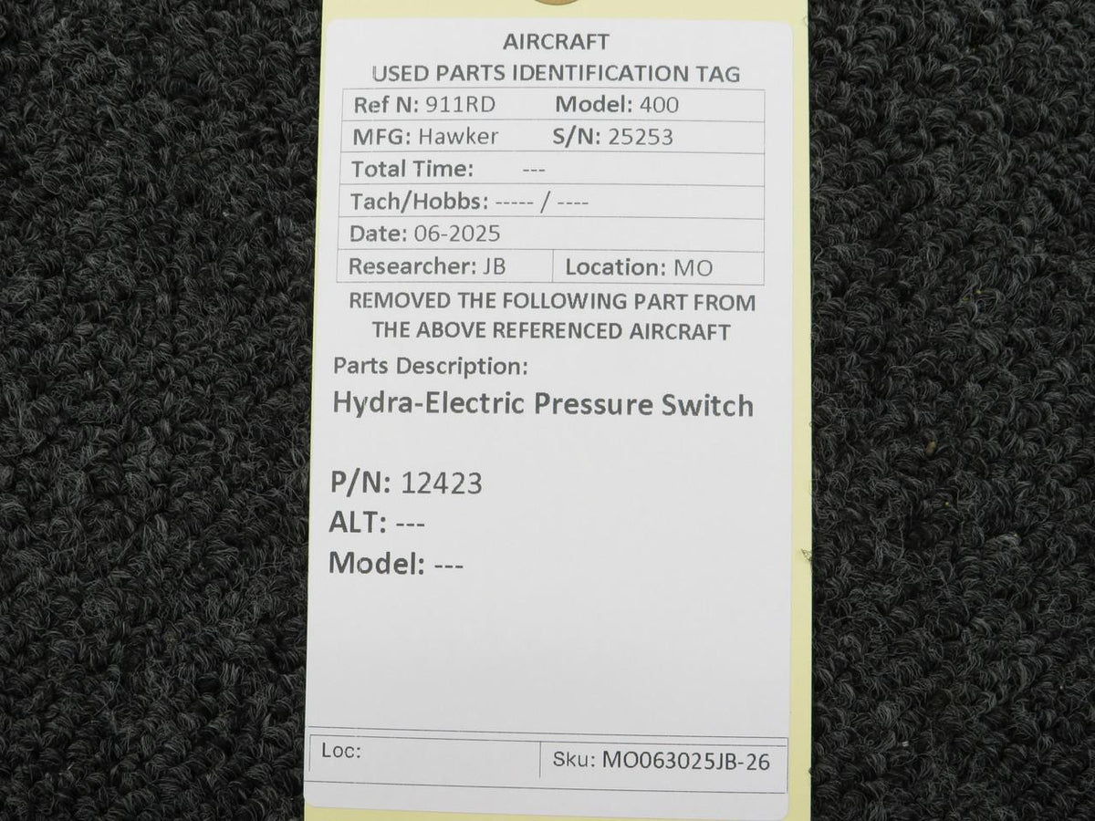 Hydra Electric 12423 Hydra-Electric Pressure Switch