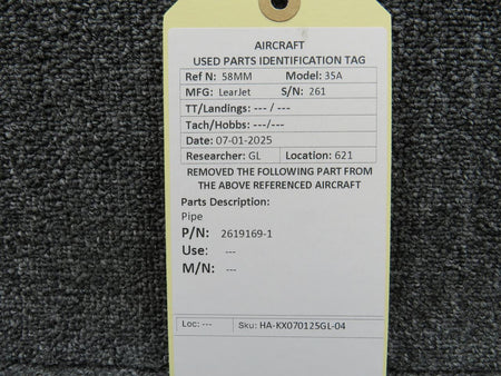 LearJet 2619169-1 LearJet 35A Pipe