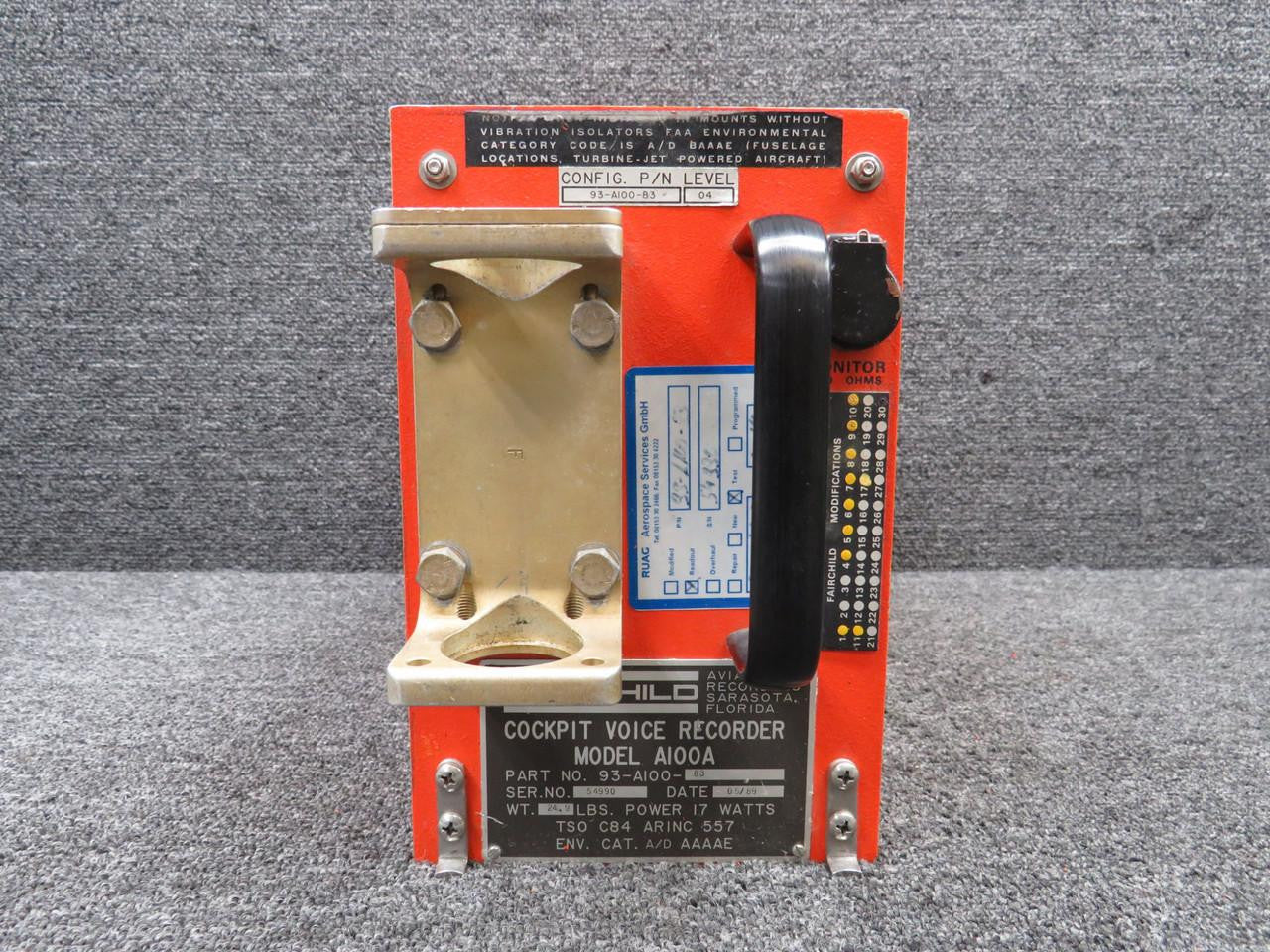 93-A100-83 Fairchild Cockpit Voice Recorder with Mods and