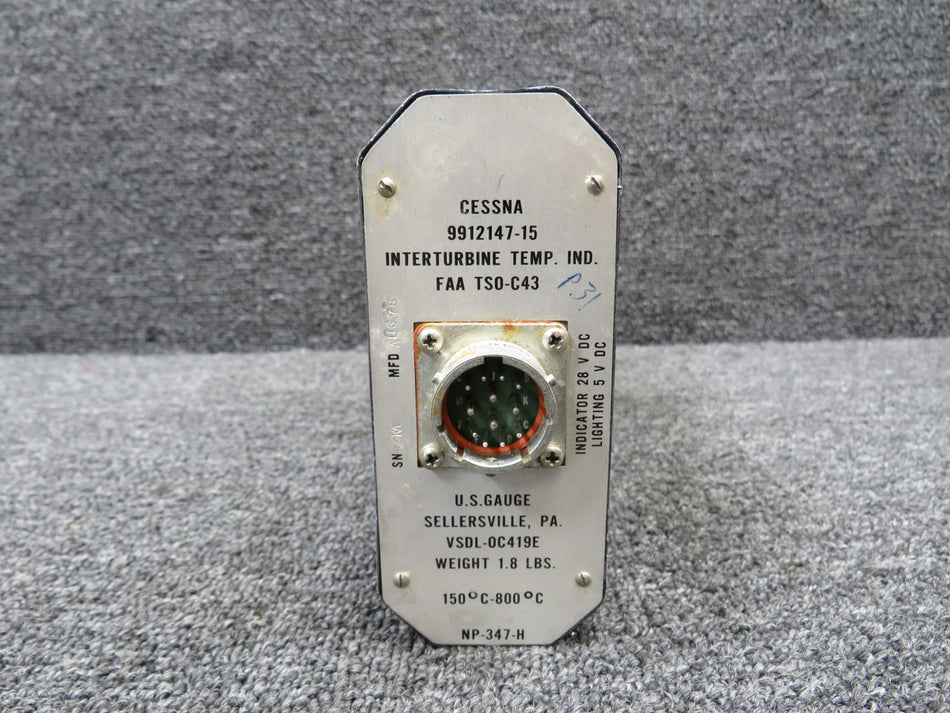 VSDL-0C419E (Alt: 9912147-15) US Gauge Interturbine Temperature Indicator (Core)