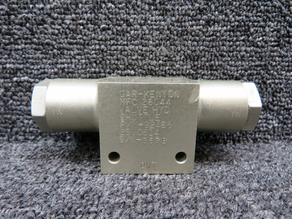 92465 Gar-Kenyon Shuttle Valve with Green Repairable Tag (Core)