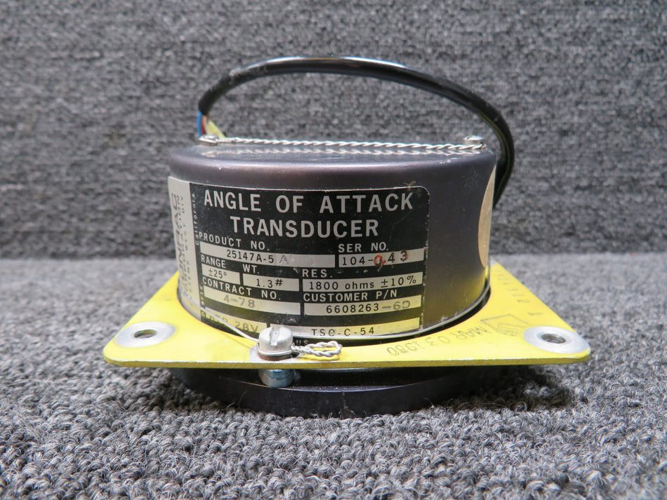 25147A-5A (Alt: 6608263-6D) Conrac Angle of Attack Transducer 28V w Green Tag (Core)
