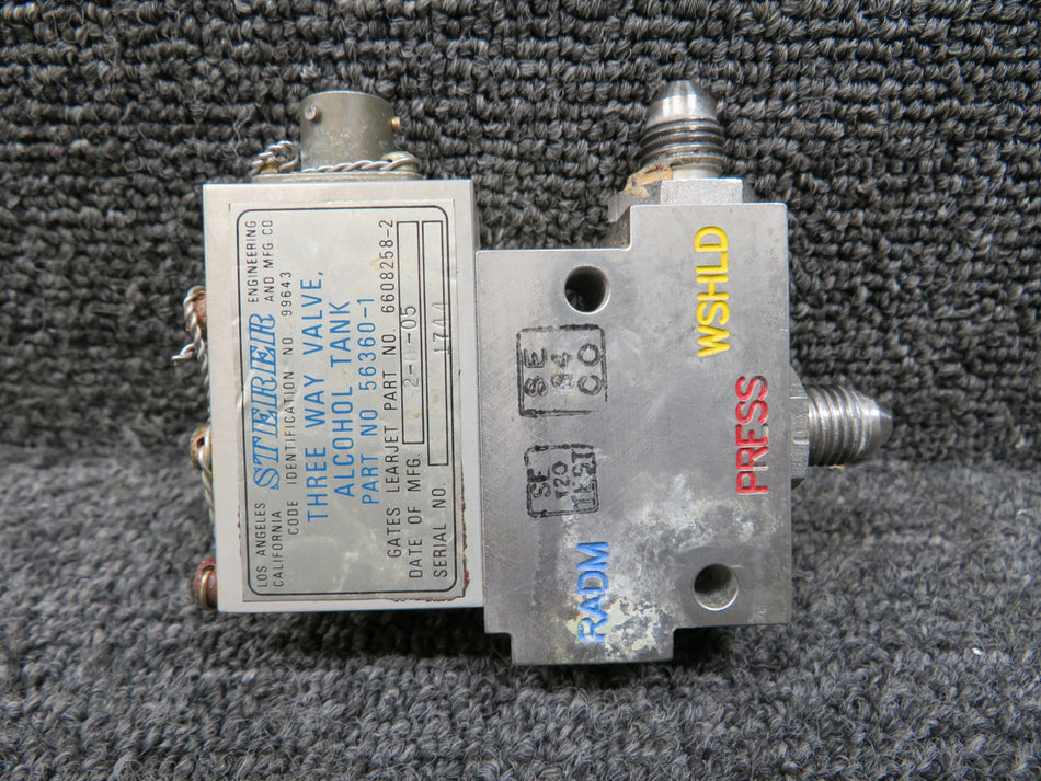 56360-1 (Alt: 6608258-2) Sterer Alcohol Tank Three Way Valve w Green Tag (Core)