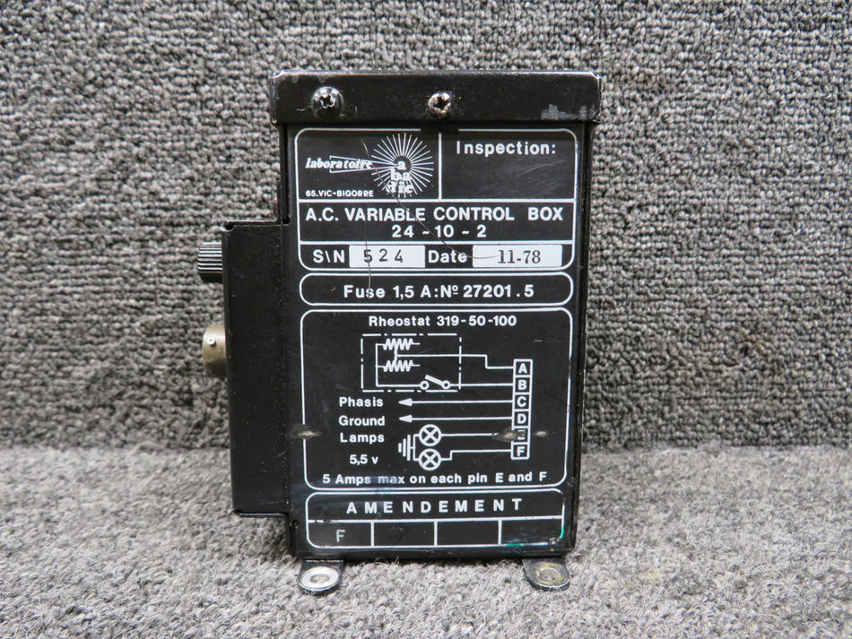 24-10-2 Laboratoire AC Variable Control Box with 8130-3