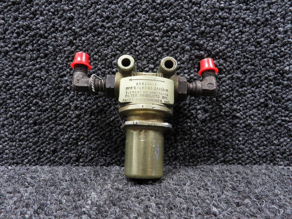 28110-H (Alt: AN6234-1) Piper PA-31T Facet Hydraulic Filter Assy
