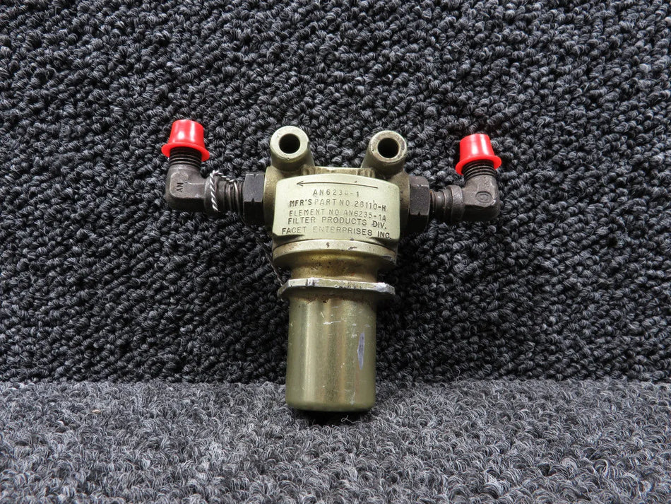 28110-H (Alt: AN6234-1) Piper PA-31T Facet Hydraulic Filter Assy