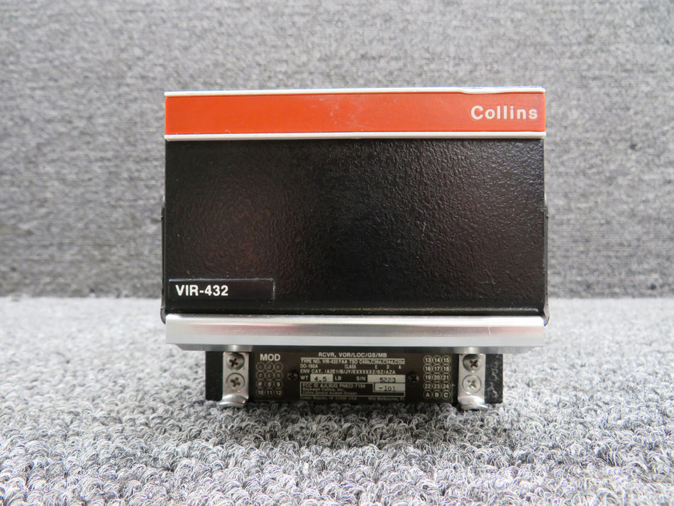 622-7194-101 Collins VIR-432 VOR, LOC, GS, MB Receiver w Mods & Green Tag (Core)
