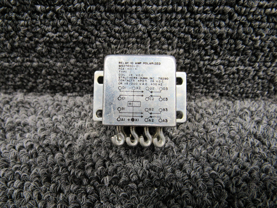 MS27400-21 (Alt: FCA-410-41) Struthers-Dunn Polarized Relay 10A (New Old Stock)
