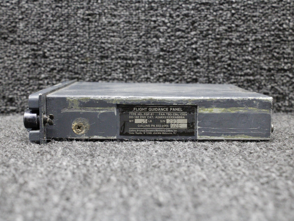 622-2265-026 Collins FGP-81 Flight Guidance Panel w Modification (Cracked Face)