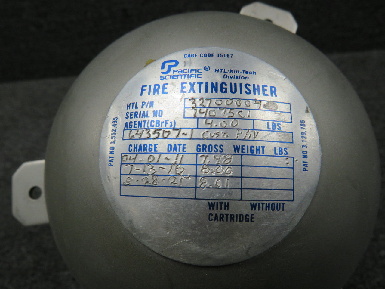 32700004 Pacific Scientific Fire Extinguisher with Green
