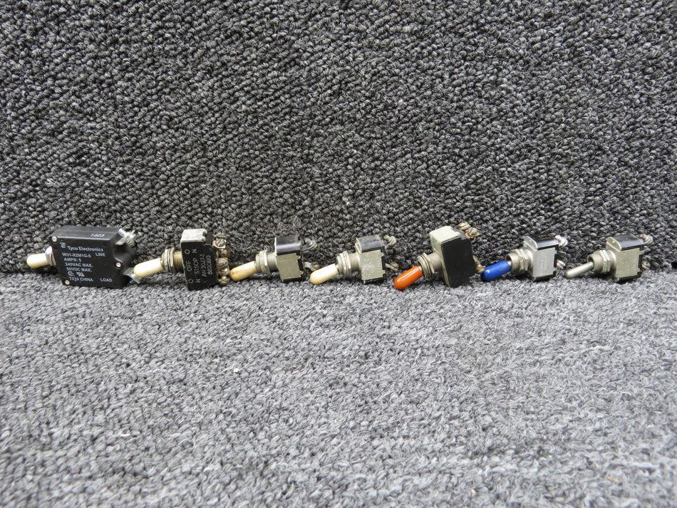 W31-X2M1G-5, ST50P, MS35058-22 Piper PA28-235 Toggle Switch Set of 7