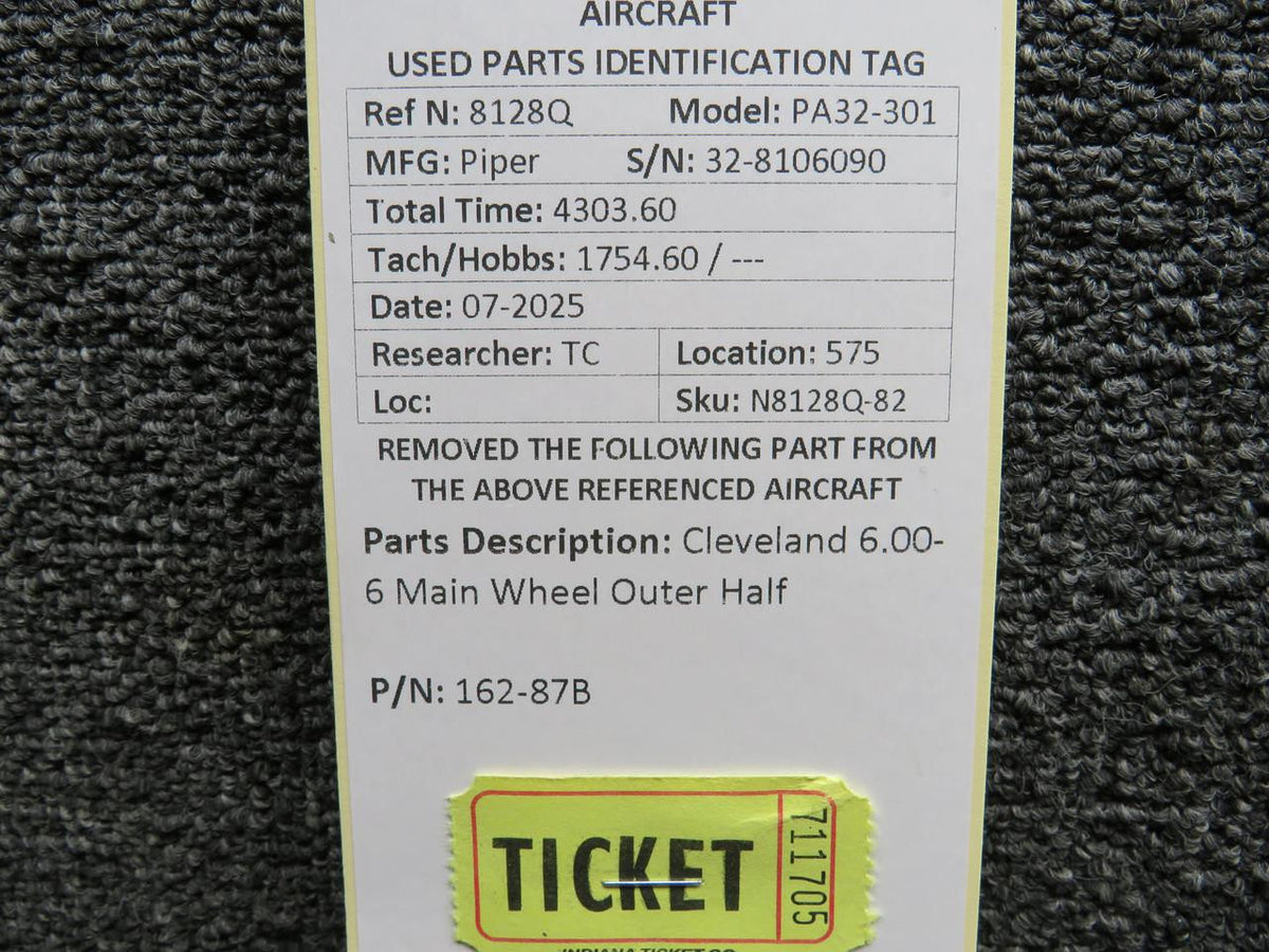 Cleveland 162-87B Cleveland 6.00-6 Main Wheel Outer Half