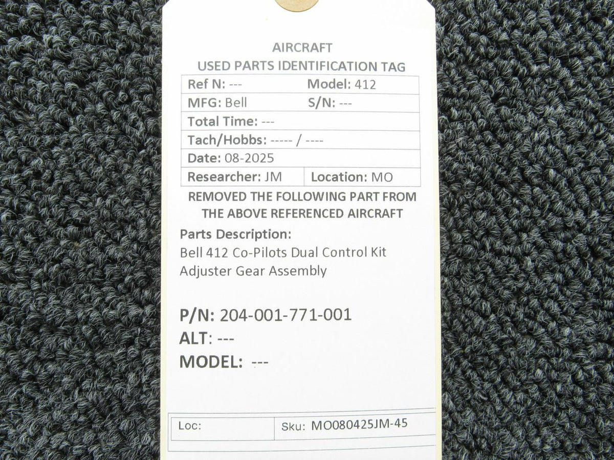 Bell 204-001-771-001 Bell 412 Co-Pilots Dual Control Kit Adjuster Gear Assembly