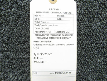 Chloride-Pyrotector 30-215-7 Chloride-Pyrotector Flame Fire Detector (28V)