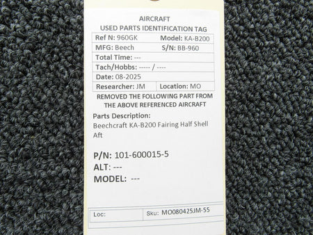 Beechcraft Parts 101-600015-5 Beechcraft KA-B200 Fairing Half Shell Aft