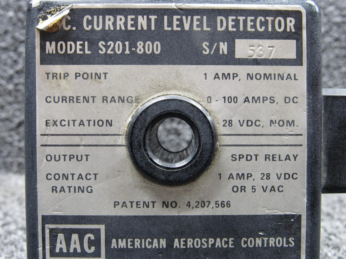 American Aerospace S201-800 American Aerospace Controls DC Current Lever Detector (28V, 1A)