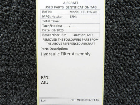 Hawker HS-125-400 Hydraulic Filter Assembly
