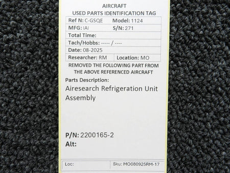 Airesearch 2200165-2 Airesearch Refrigeration Unit Assembly