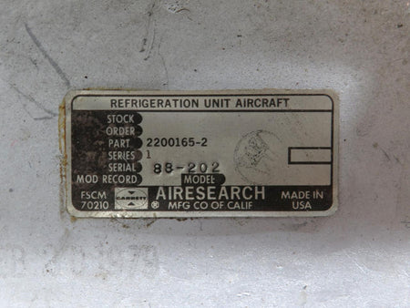 Airesearch 2200165-2 Airesearch Refrigeration Unit Assembly