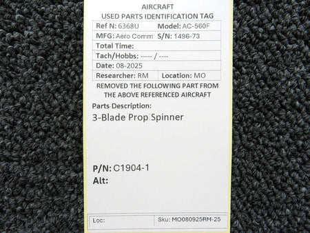 Aero Commander C1904-1 Aero Commander AC-560F 3-Blade Prop Spinner