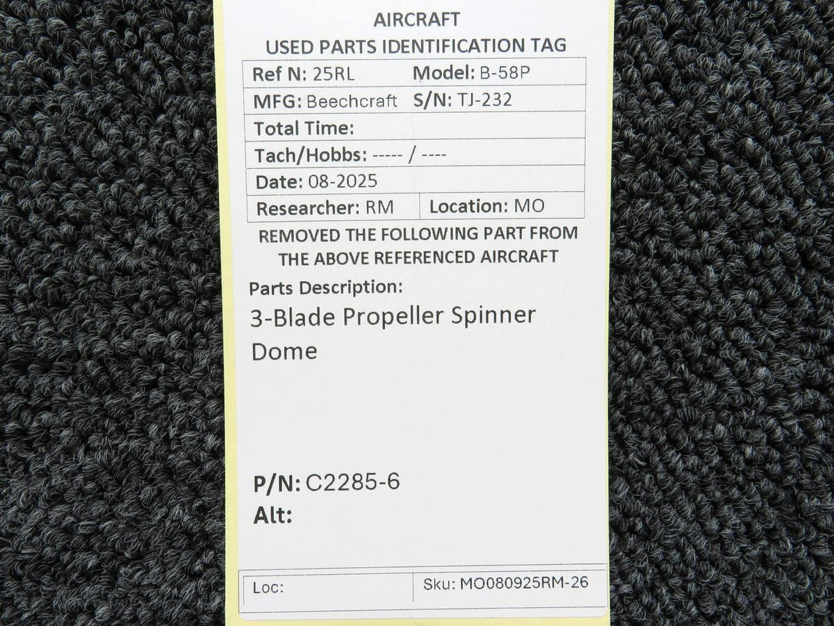 Beechcraft Parts C2285-6 Beechcraft B-58P 3-Blade Propeller Spinner Dome