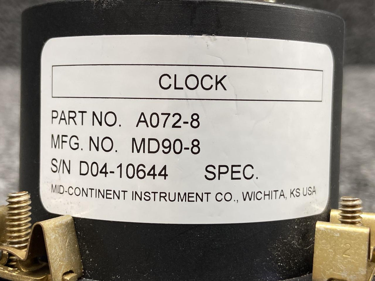Mid-Continent MD90-8 (Alt: A072-8) Mid-Continent Electric Clock Indicator (28V)