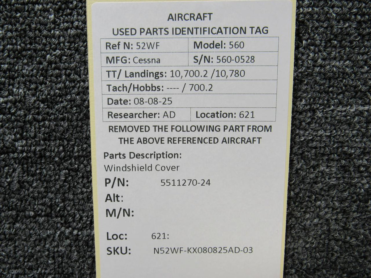 Cessna Citation 5511270-24 Cessna Citation 560 Ultra Windshield Cover