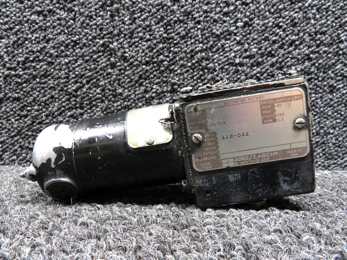 Airesearch 35170-8, 36702-3 AireSearch DC Rotary Motor and Actuator Assembly