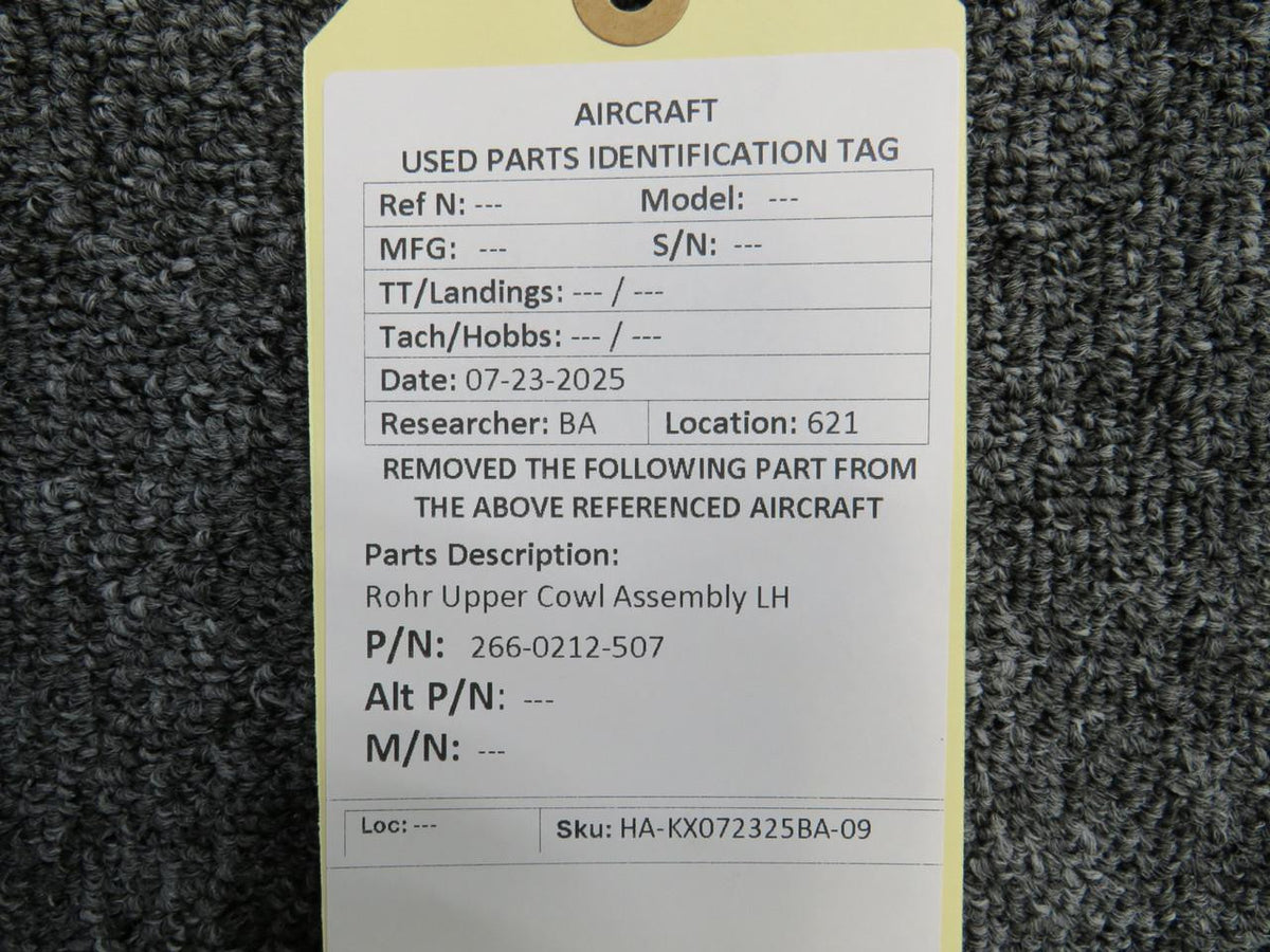 ROHR 266-0212-507 Rohr Upper Cowl Assembly LH