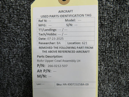 ROHR 266-0212-507 Rohr Upper Cowl Assembly LH