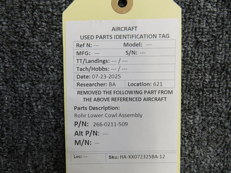 ROHR 266-0211-509 Rohr Lower Cowl Assembly