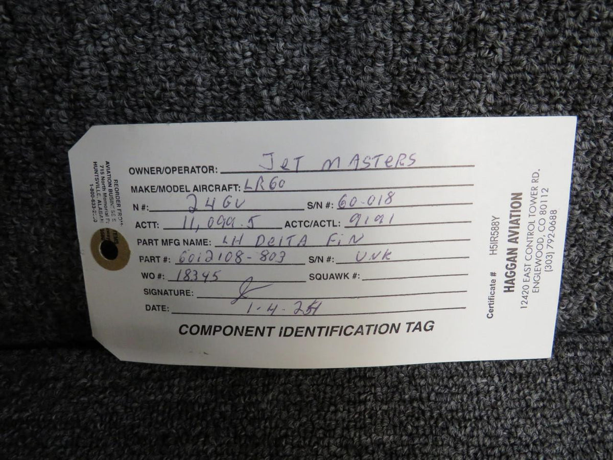 LearJet 6012108-803 Learjet 60 Delta Fin LH