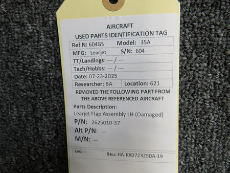 LearJet 2625010-37 Learjet Flap Assembly LH (Damaged)