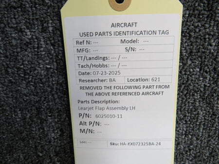 LearJet 6025010-11 Learjet Flap Assembly LH