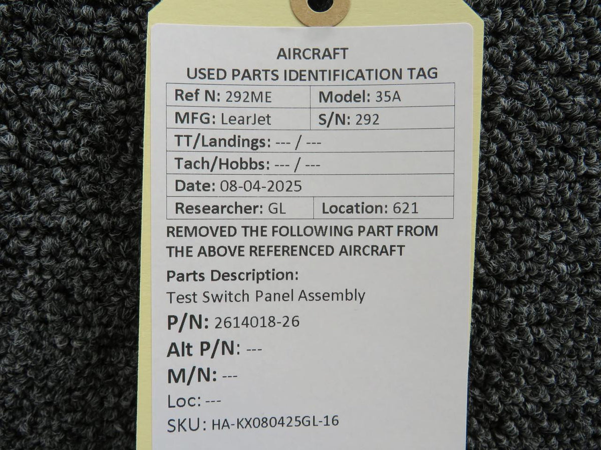 No Brand 2614018-26 Test Switch Panel Assembly