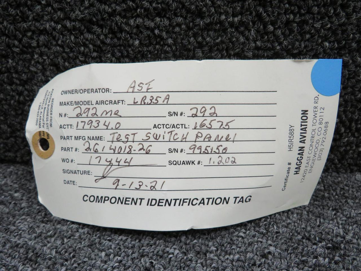 No Brand 2614018-26 Test Switch Panel Assembly