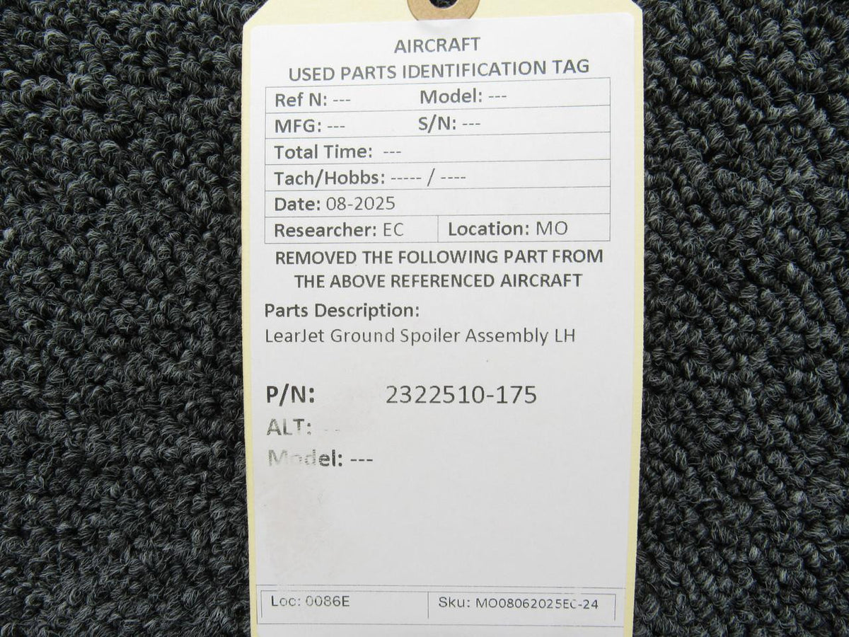 LearJet 2322510-175 LearJet Ground Spoiler Assembly LH
