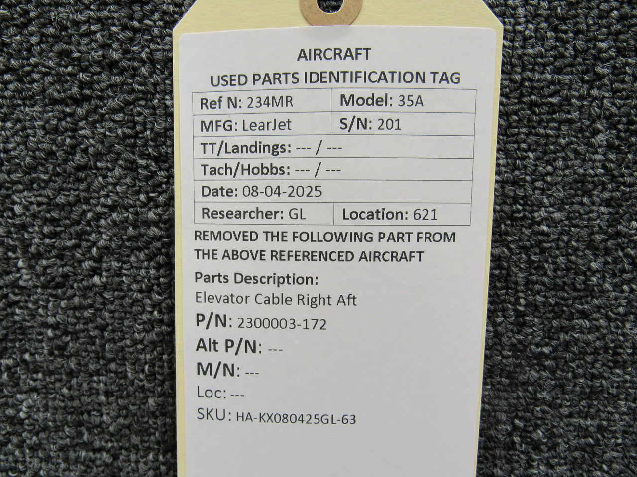 2300003-172 Elevator Cable Right Aft (Length: 274”) – BAS Part Sales
