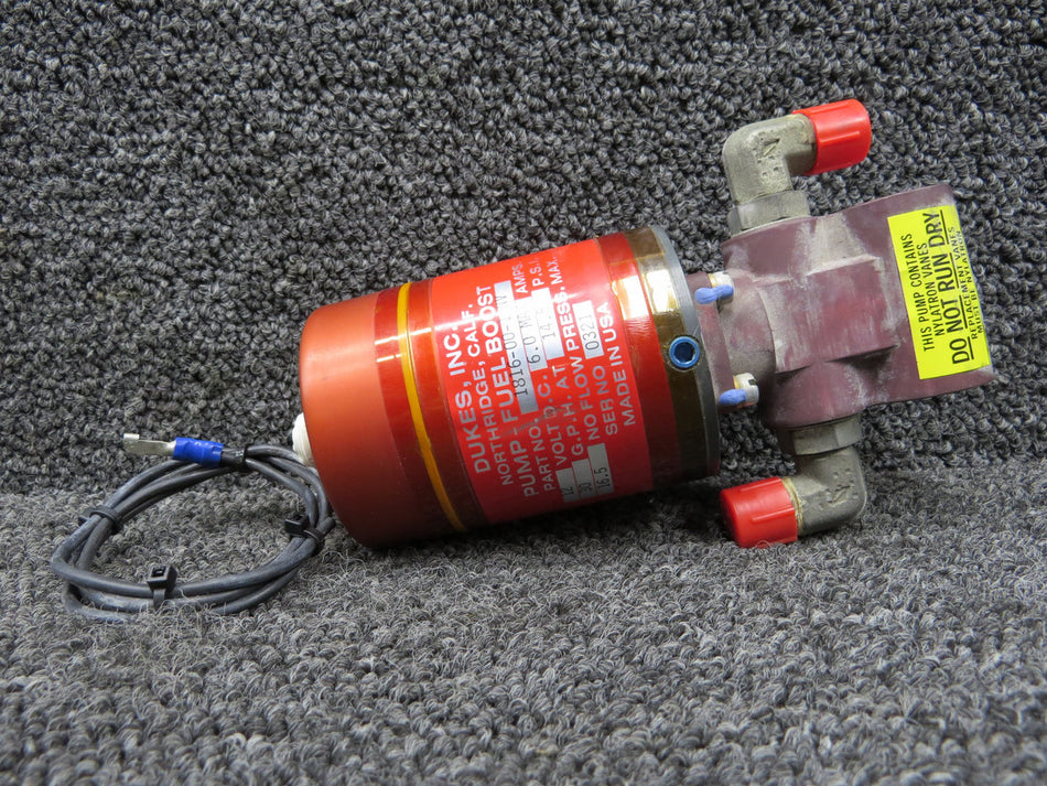 1816-00-1NV Dukes Single Speed Fuel Pump (Volts: 12, Amps: 6)