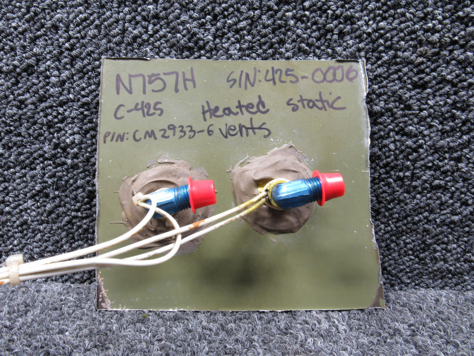 CM2933-6 Cessna 425 Heated Static Port Board with Fitting
